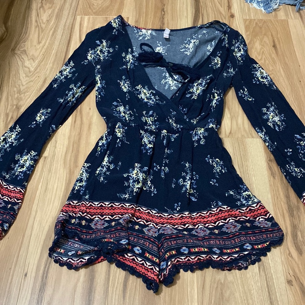 Blue rosy romper